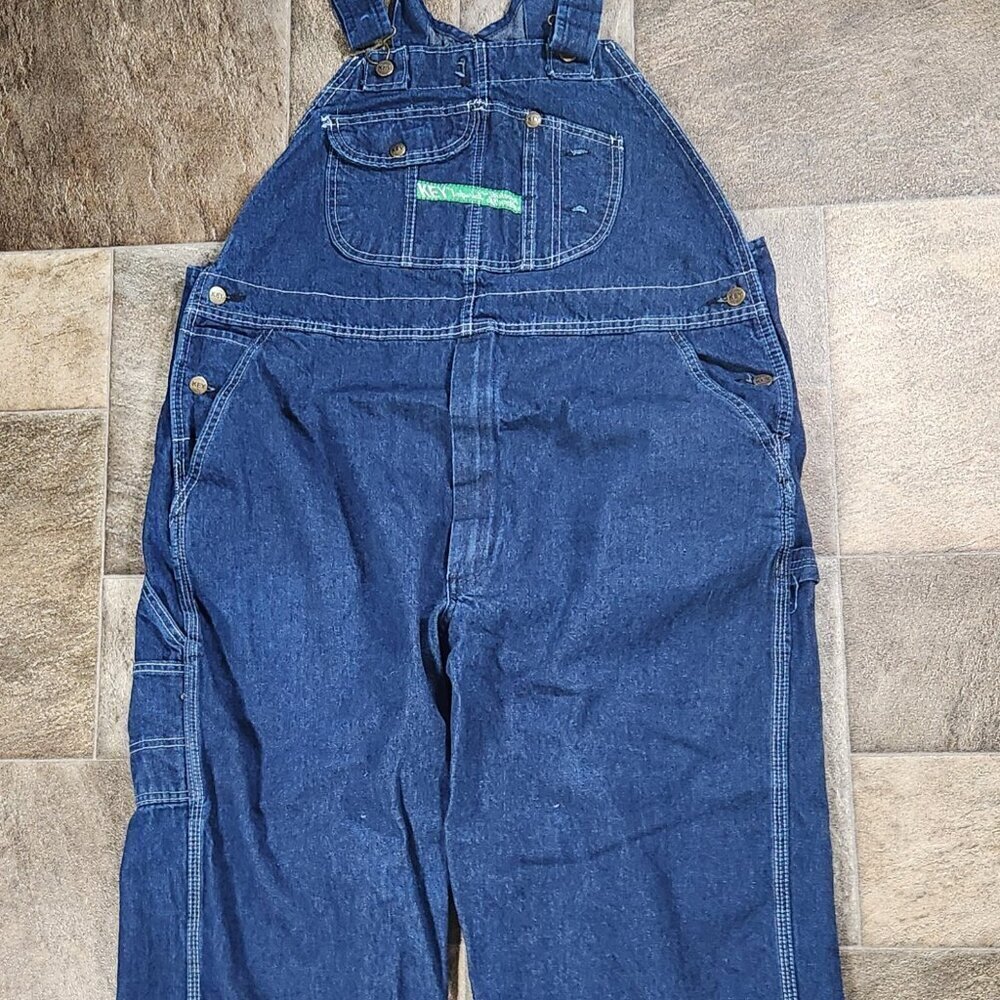 Key Blue Jean Bib Overalls 42 x 30